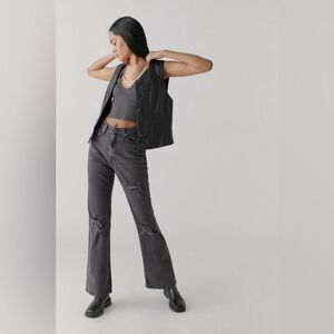 Urban Outfitters BDG Jeans High Rise Flare Black Distressed 28